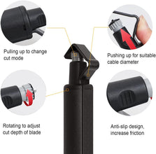 Round Cable Stripper Tool - Adjustable Cutting Depth Jacket Slitter - Fast & Precise Removal - 3/16