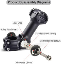 Bike Stem Riser,Oxidation Process,Anti-Rust and Wear-Resistant,28.6mm Bike Fork Aluminum Adjustable 150mm,Bike Stem 31.8mm,Adjustable 120 Degree 110mm,Suitable for Mountain Bike, Road Bike