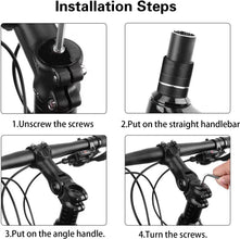 Bike Stem Riser,Oxidation Process,Anti-Rust and Wear-Resistant,28.6mm Bike Fork Aluminum Adjustable 150mm,Bike Stem 31.8mm,Adjustable 120 Degree 110mm,Suitable for Mountain Bike, Road Bike