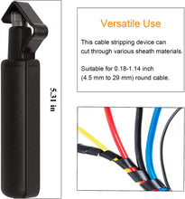 Round Cable Stripper Tool - Adjustable Cutting Depth Jacket Slitter - Fast & Precise Removal - 3/16