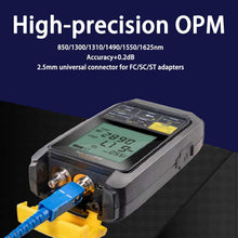6 in 1 Fiber Optic Tester with Optical Power Meter,-50~+30dBm,VFL Function & RJ45 Cable Test, 850–1625nm Multi-Wavelength, Type-C Rechargeable, 500 Data Storage, Backlight Display, Handheld Tool