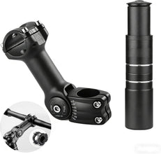 Bike Stem Riser,Oxidation Process,Anti-Rust and Wear-Resistant,28.6mm Bike Fork Aluminum Adjustable 150mm,Bike Stem 31.8mm,Adjustable 120 Degree 110mm,Suitable for Mountain Bike, Road Bike