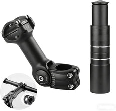 Bike Stem Riser,Oxidation Process,Anti-Rust and Wear-Resistant,28.6mm Bike Fork Aluminum Adjustable 150mm,Bike Stem 31.8mm,Adjustable 120 Degree 110mm,Suitable for Mountain Bike, Road Bike