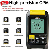 6 in 1 Fiber Optic Tester with Optical Power Meter,-50~+30dBm,VFL Function & RJ45 Cable Test, 850–1625nm Multi-Wavelength, Type-C Rechargeable, 500 Data Storage, Backlight Display, Handheld Tool